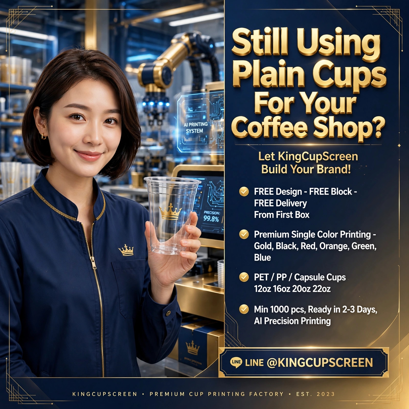 Still Using Plain Cups For Your Coffee Shop? Let KingCupScreen Build Your Brand!