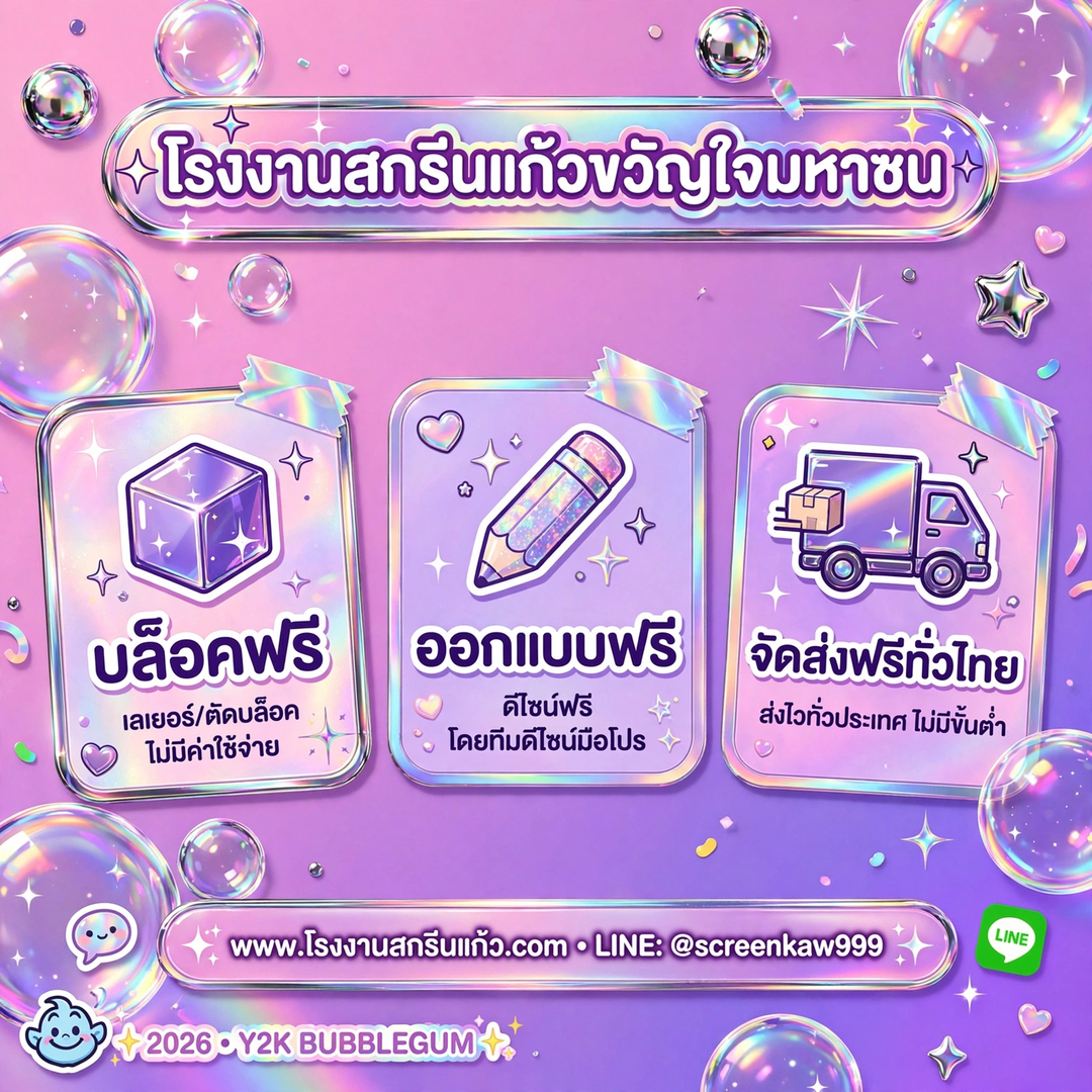 บล็อคฟรี ออกแบบฟรี จัดส่งฟรีทั่วไทย : โปรคุ้มที่สุดจากโรงงานสกรีนแก้วขวัญใจมหาชน
